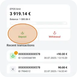 Ouvrez Dépôt dans l'application.